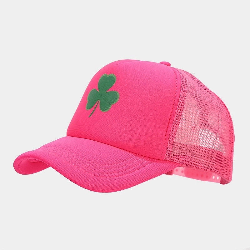 Popular Clover Pattern Spring And Summer Breathable Quick-drying Cap Outdoor Sunshade Sunscreen Mesh Baseball Cap