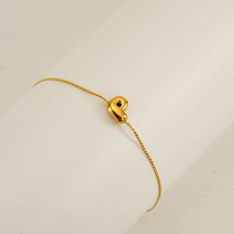 Casual Minimalist Letter 304 Stainless Steel 18K Gold Plated Bracelets In Bulk