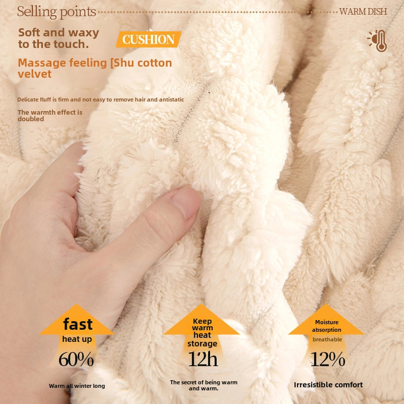 Winter Thick Warm Plush Sofa Cushion New  Simple Non-slip Cushion Winter Cover Cloth