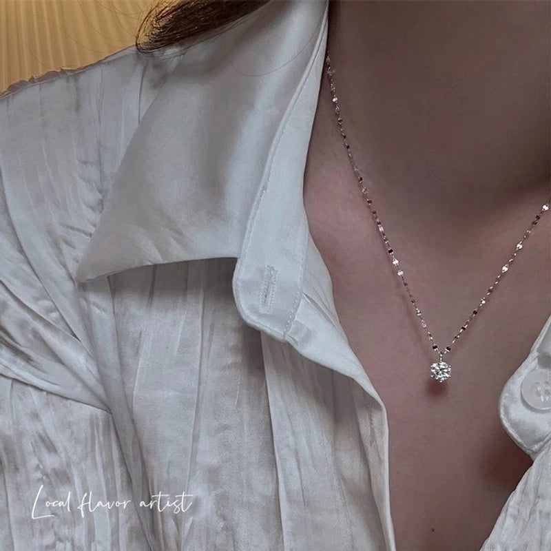 Minimalist Square Flower Bow Knot Alloy Inlay Artificial Pearls Rhinestones Women's Necklace