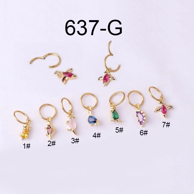 Ear Cartilage Rings & Studs Fashion Animal 316L Stainless Steel  Copper Plating