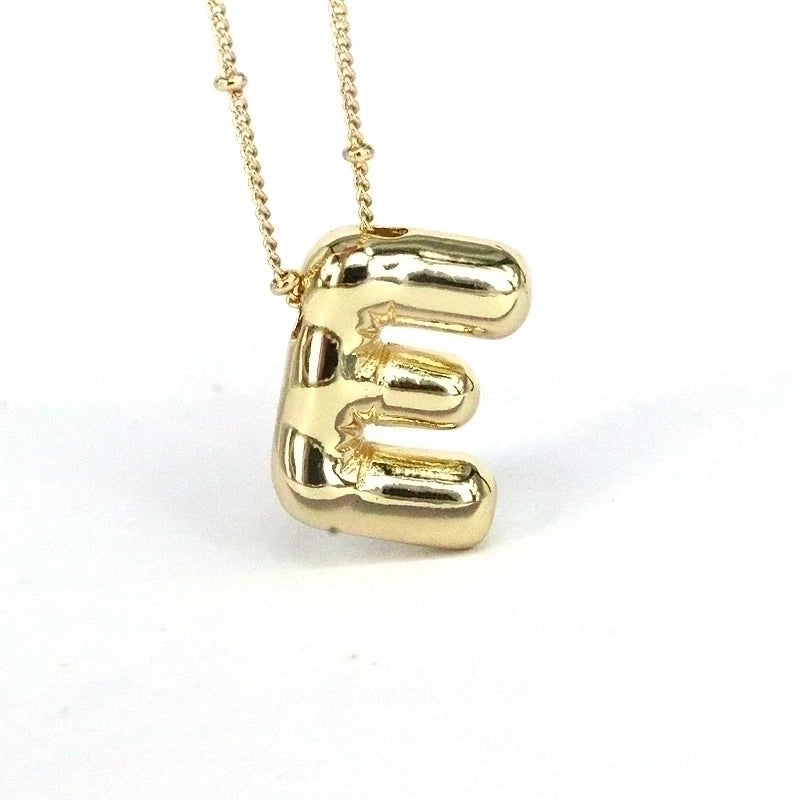 Minimalist Classic Style Letter Copper 18k Gold Plated Pendant Necklace In Bulk