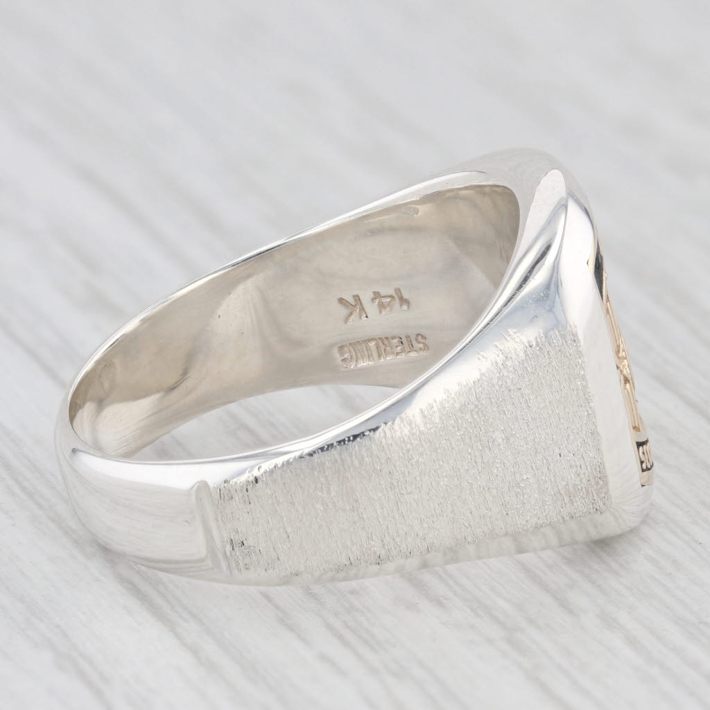 Air Force Security Police Ring Sterling Silver 14k Gold Military Signet Size 11