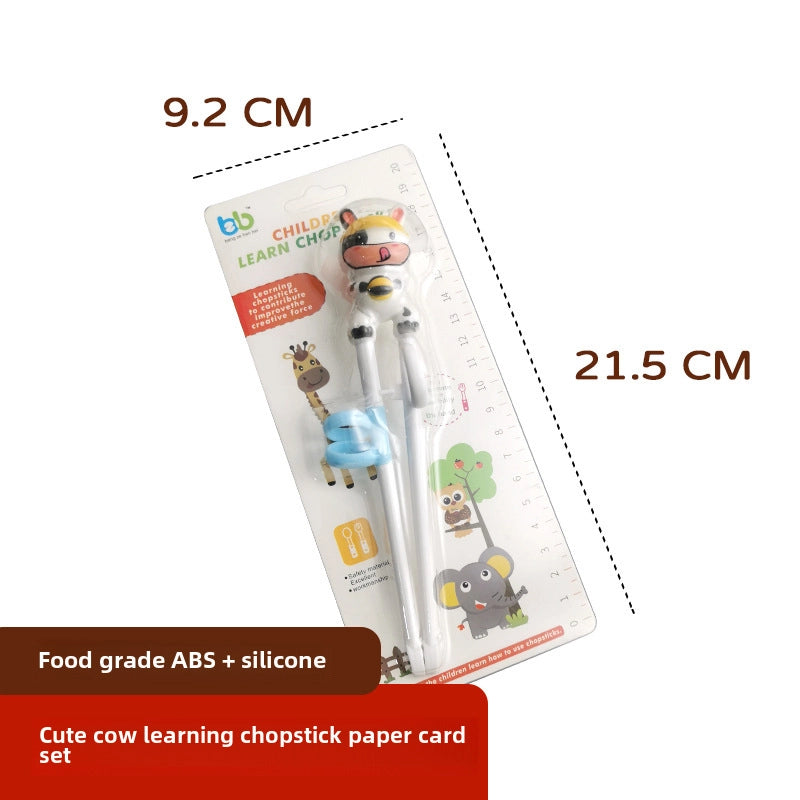 Portable Feeding Children's Tableware Set Cartoon Learning Chopsticks Training Chopsticks 304 Stainless Steel Spoon Fork