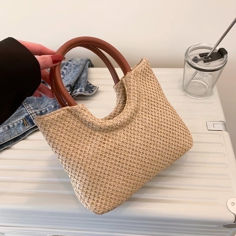 Women's All Seasons Straw Fashion Clutch Bag Tote Bag