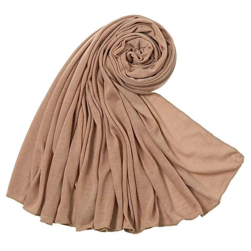 Women's Minimalist Solid Color Mercerized Cotton Winter Scarves
