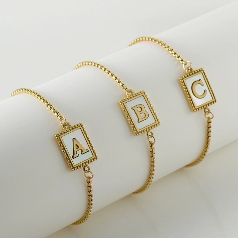 Fashion Letter 304 Stainless Steel Shell Stainless Steel Bracelets In Bulk