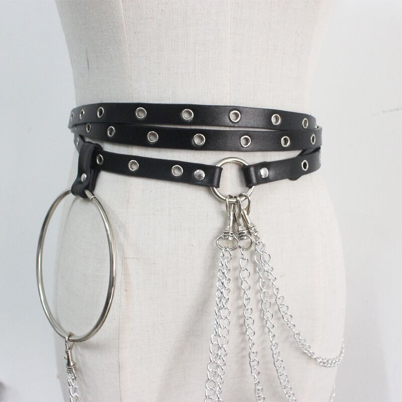 black chain belt   KF83568