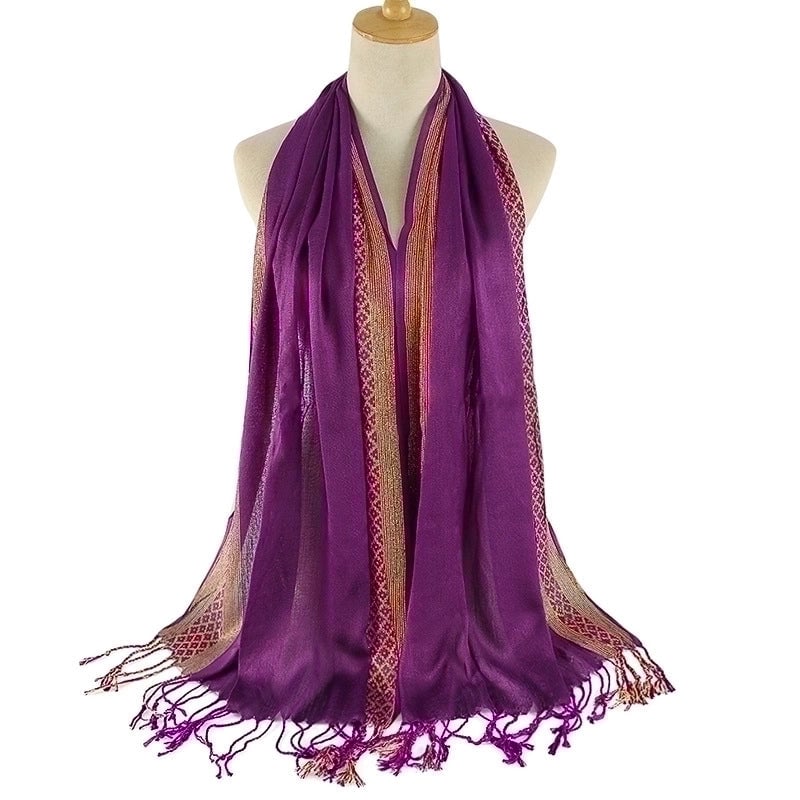 Women's Minimalist Color Block Cotton Scarf
