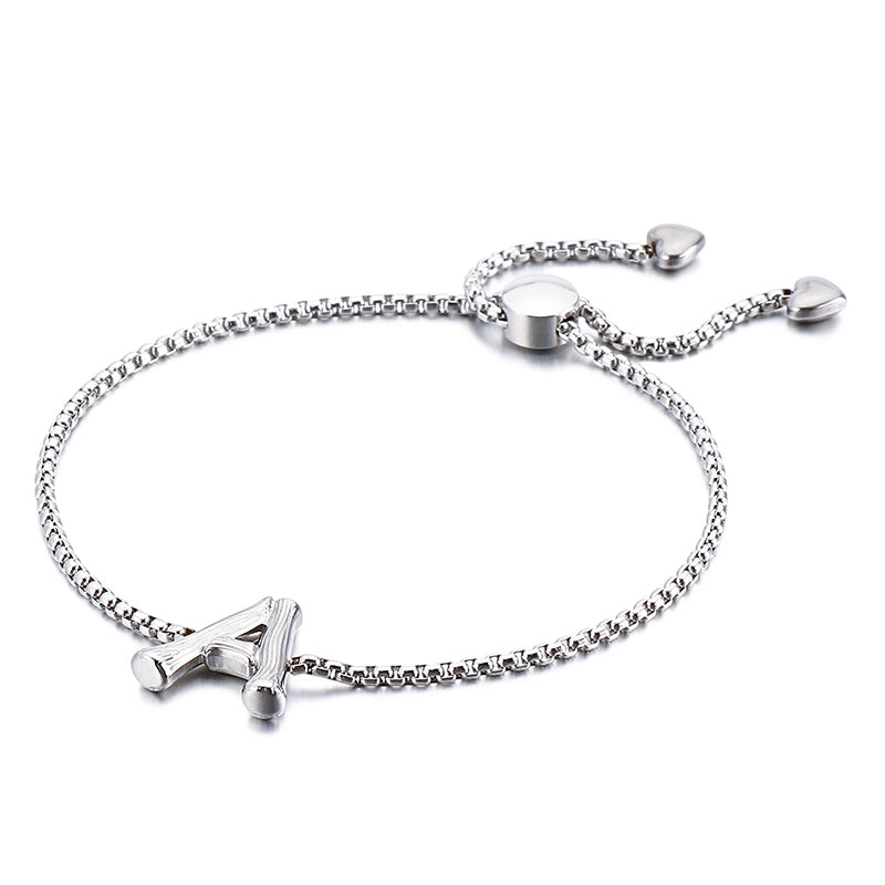 Casual Minimalist Letter Heart Shape Stainless Steel 18K Gold Plated Bracelets In Bulk
