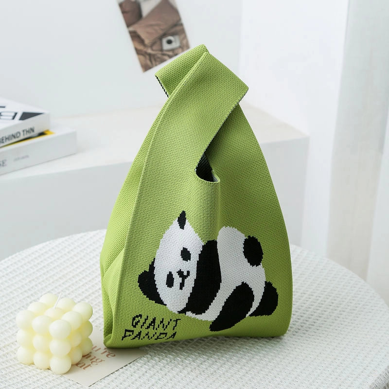 Women's Small Knit Color Block Streetwear Square Open Shoulder Bag