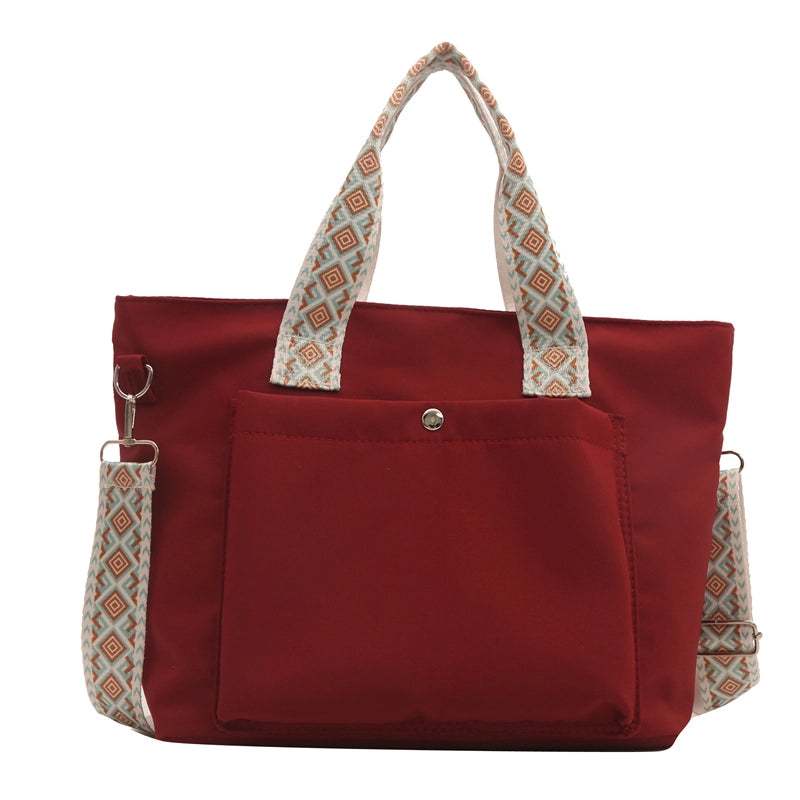 Women's Canvas Solid Color Classic Style Zipper Crossbody Bag