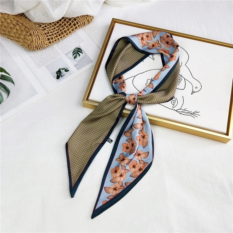 Unisex Sweet Polka Dots Polyester Printing Silk Scarves
