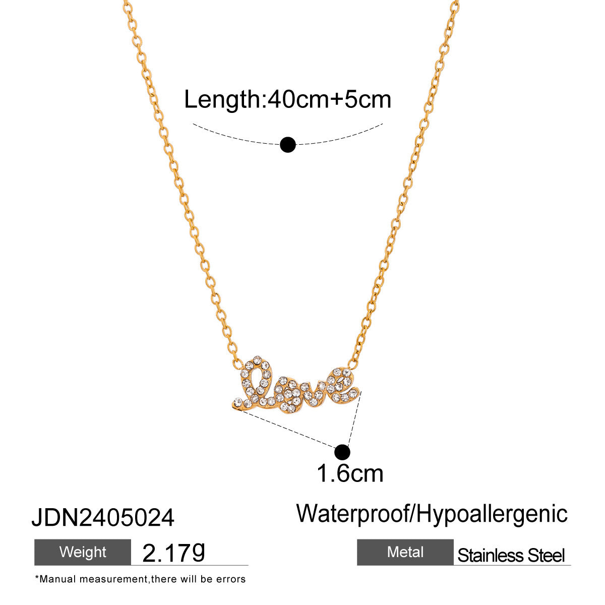Stainless Steel Rhinestone Dog Necklace Accessories Letter Clavicle Chain Titanium Steel Necklace