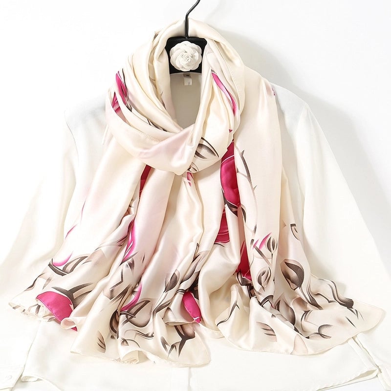Women's Lady Flower Cloud Brocade Printing Scarf