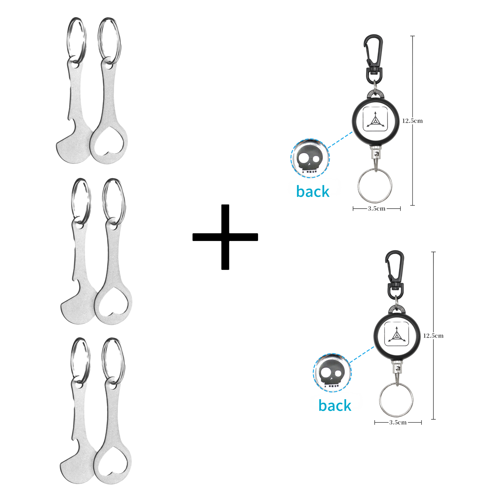 2 Pieces Stainless Steel Shopping Trolley Token Keyrings