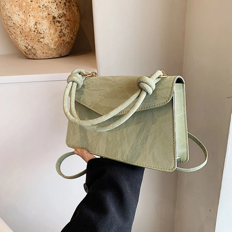 Women's Medium Pu Leather Solid Color Basic Vintage Style Flip Cover Crossbody Bag
