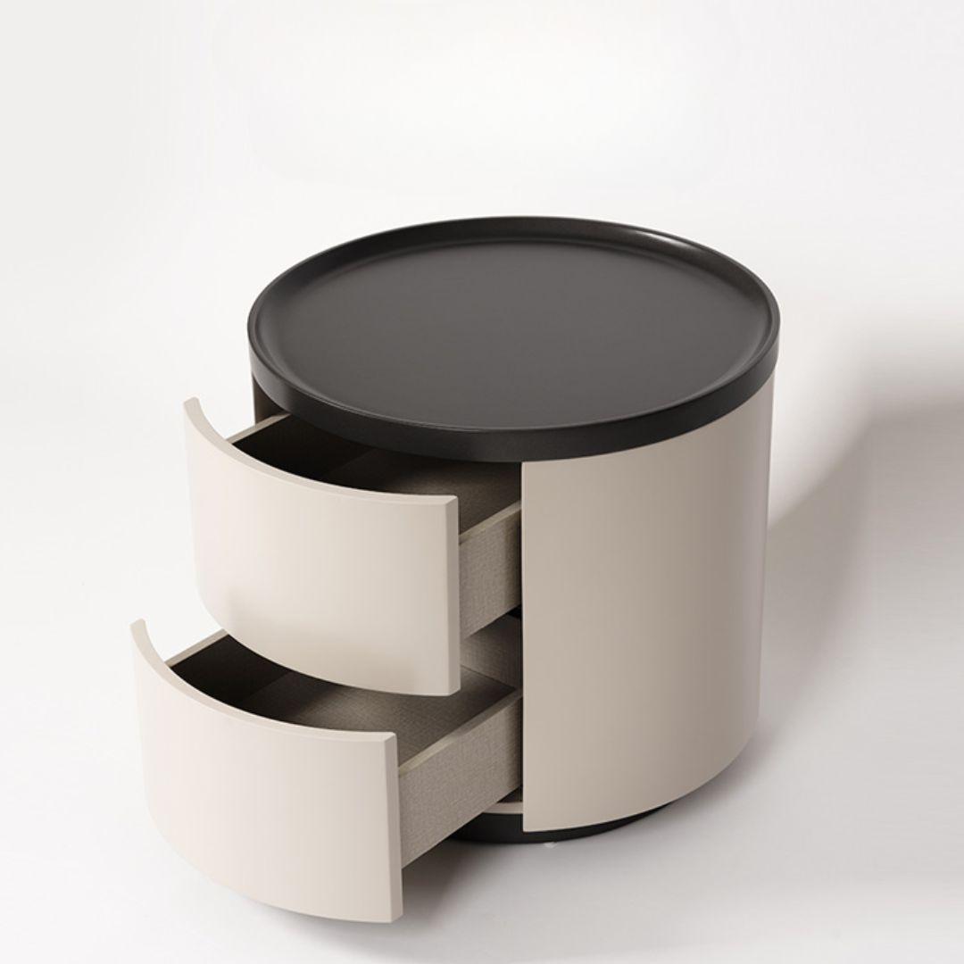 Ellie Cream Style Round Nightstand