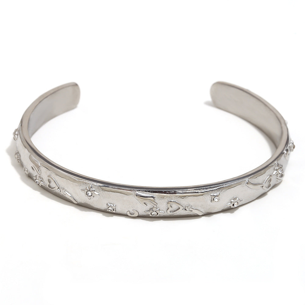 Ins Fashion Niche Advanced Versatile Ring Bracelet Stainless Steel 18K Gold Plated Tarot Earrings Female
