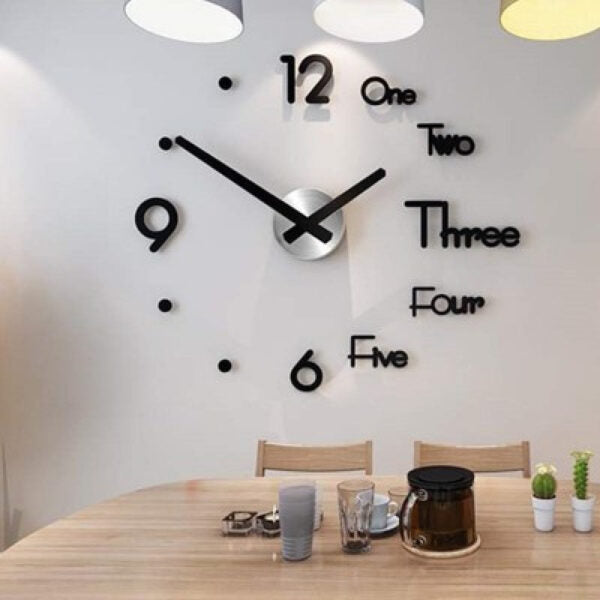 DIY Creative Acrylic Large Wall Clock Modern Design 3D Living Room Clock