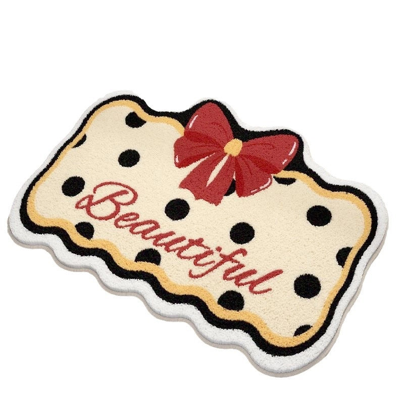 Cute Bow Knot Polyester Floor Mat Bathing