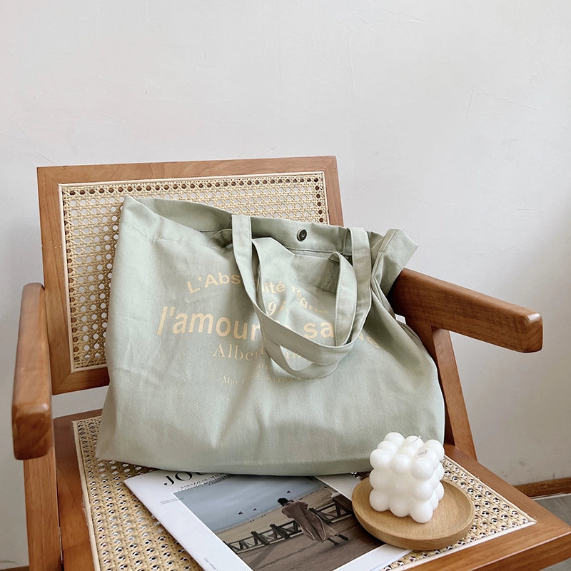 Women's Fashion Letter Canvas Shopping Bags