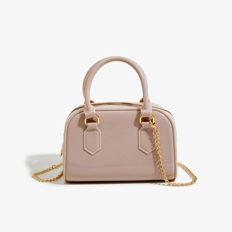 Women's Pvc Solid Color Streetwear Square Zipper Square Bag