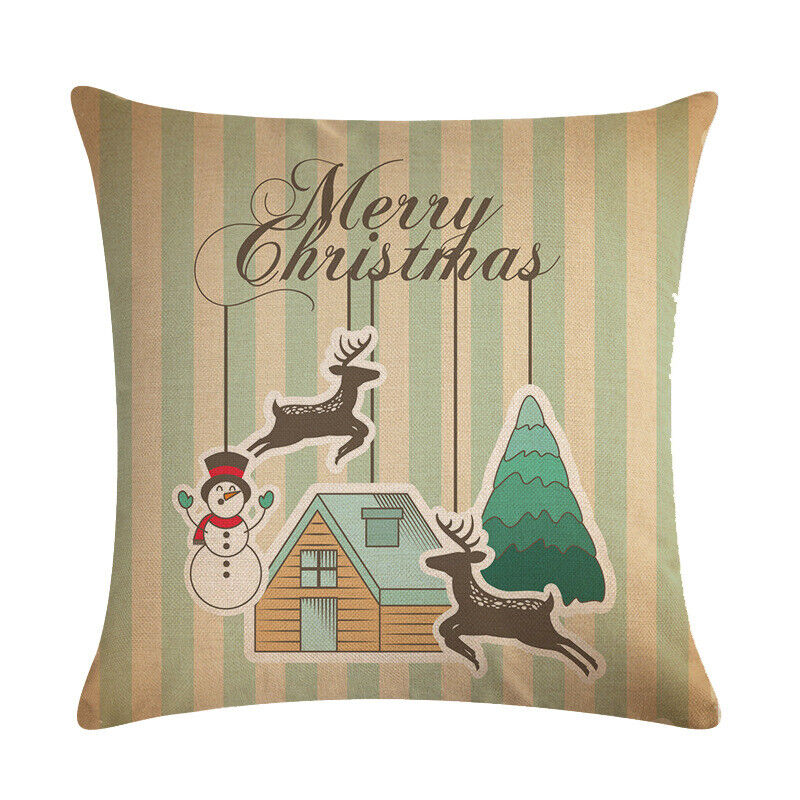 18 Cojines Merry Xmas Couch Throw Pillow Cover Case Home Sofa Decor Pillowslip