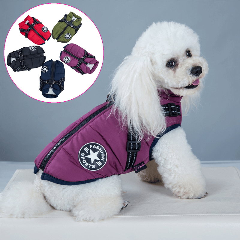 🎄Christmas sale-49% Off🎄Winter Warm Pet Dog Waterproof Jacket With Harness