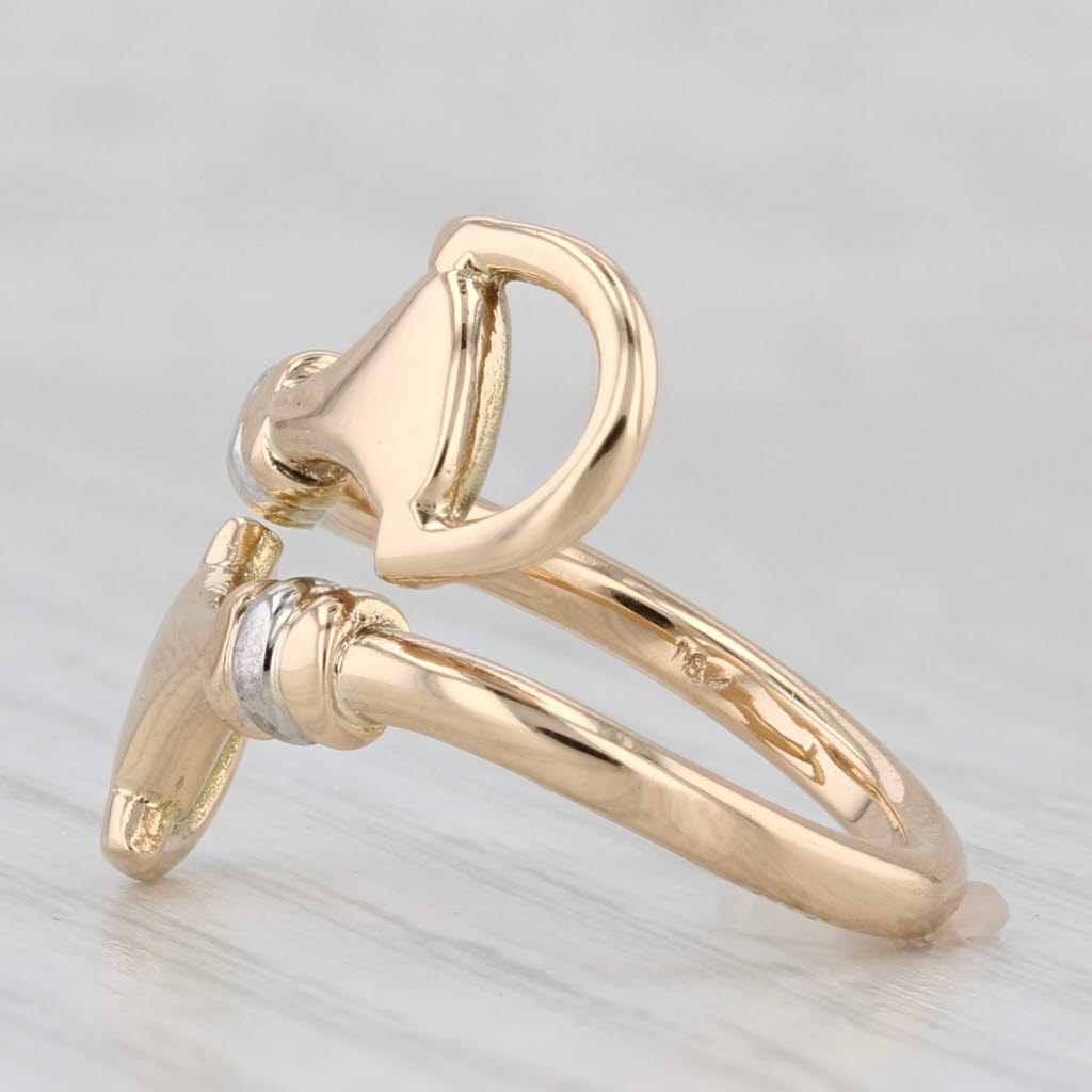 Bypass Adjustable Ring 18k Yellow Gold Size 4.5