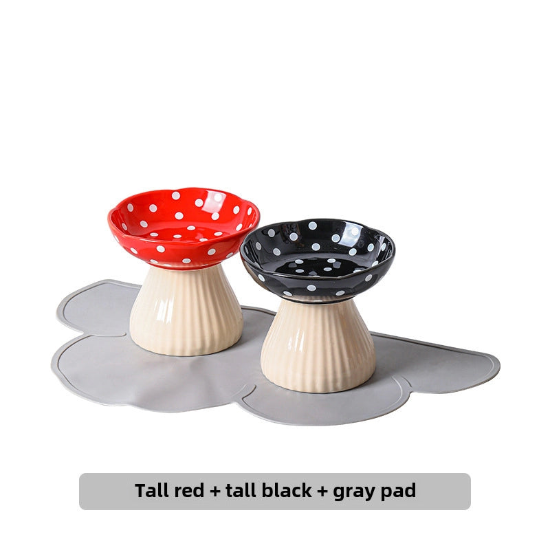 Cat Bowl Ceramic High Leg Protection Cervical Spine Anti-knock Pet Supplies Dog Rice Bowl Cat Food Basin Water Bowl Cat Food Bowl