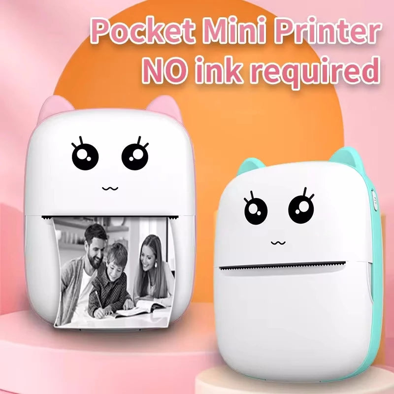 Portable thermal printer mini cat print.