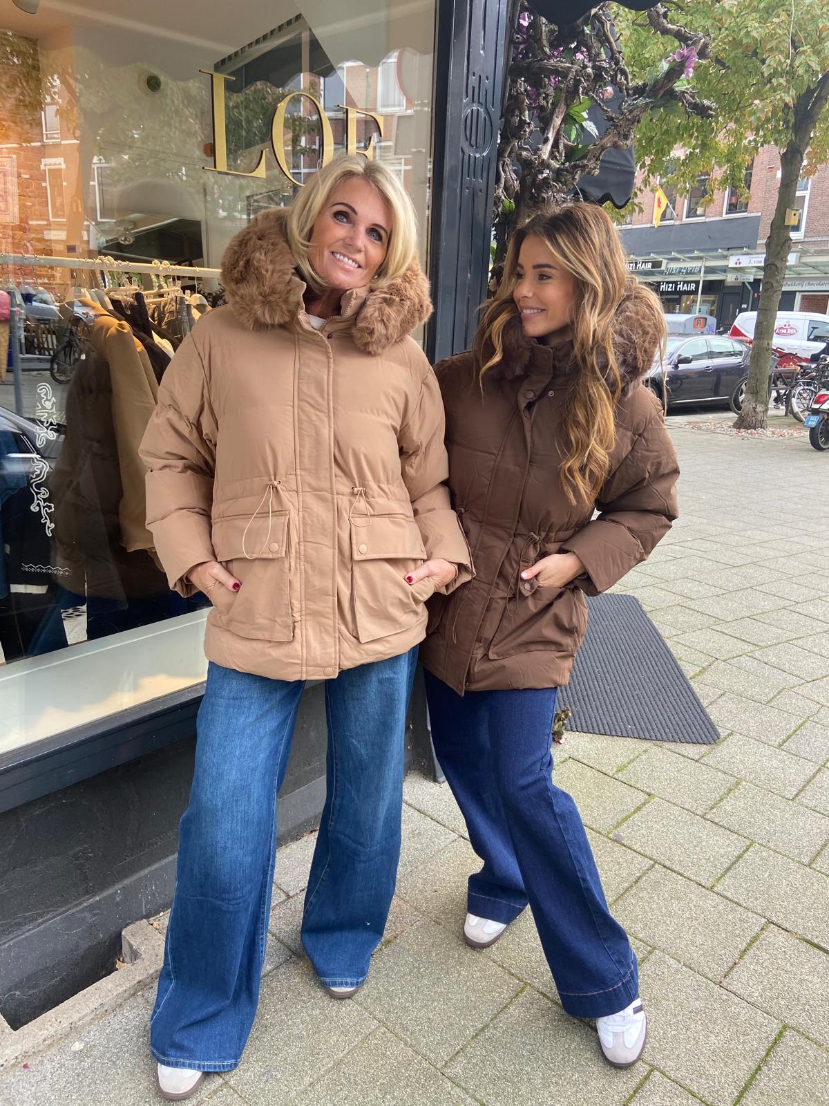 Maud Fake Fur Puffer Choco