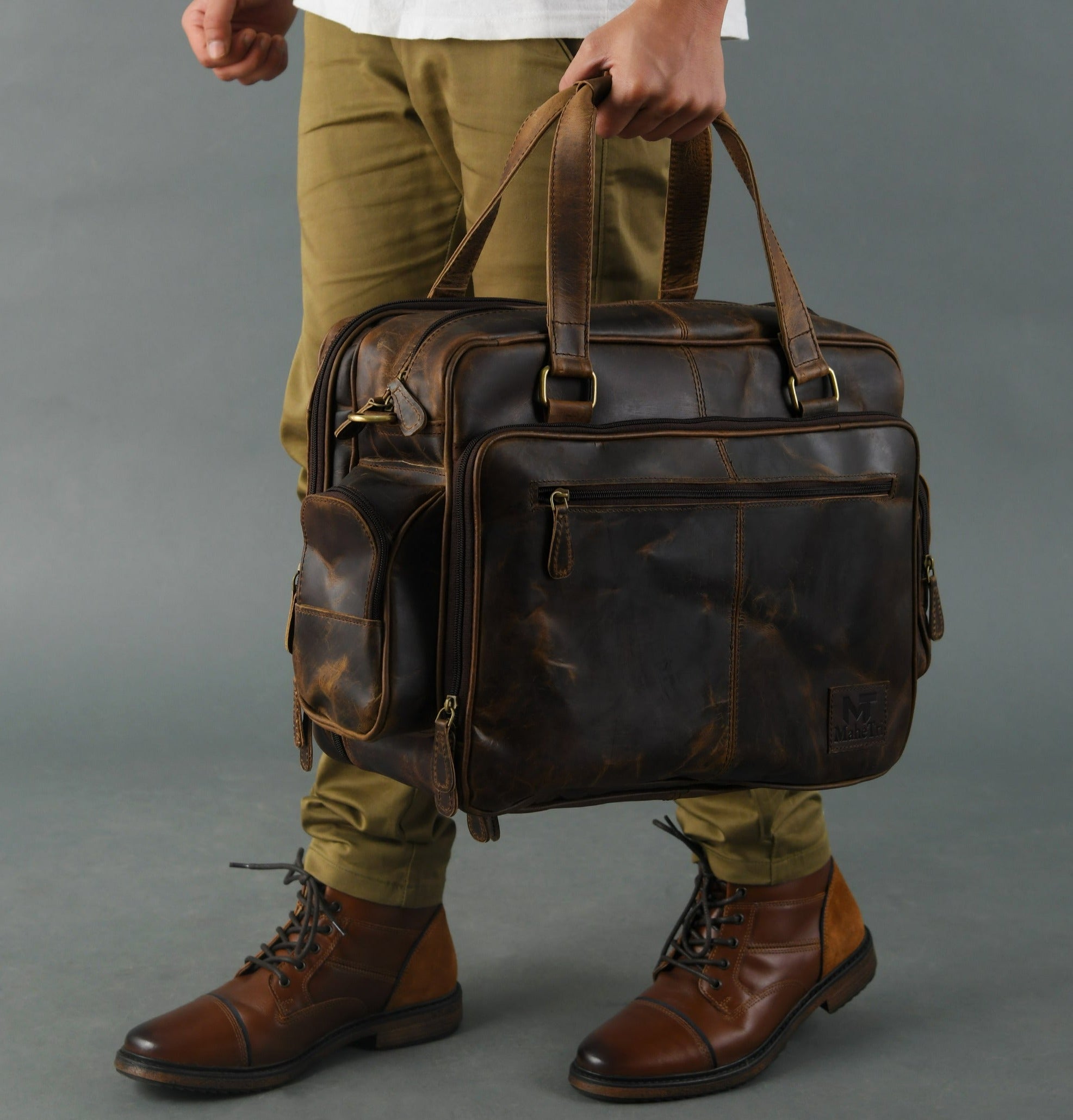 Floyd Handmade Buffalo Leather Office Briefcase