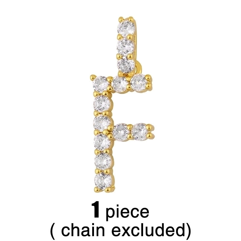 Copper Tennis Chain Inlaid Zircon Letter Necklace