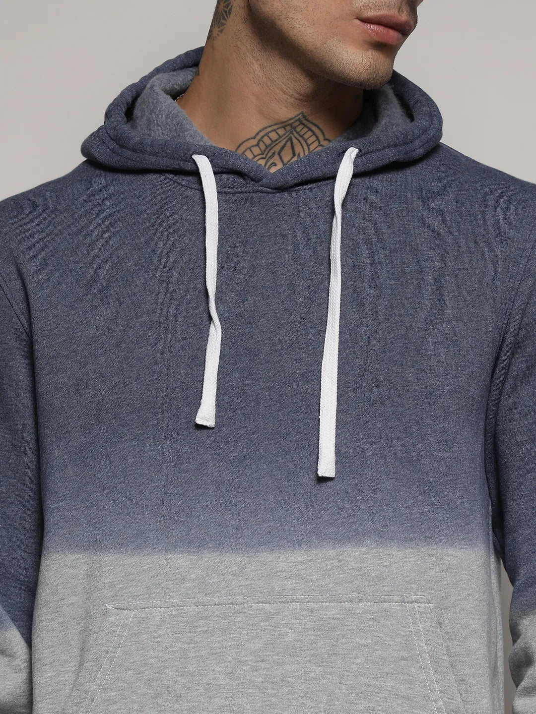 Pullover Ombre Sweatshirt With Ribbed Hem
