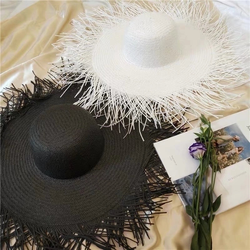 Women's Pastoral Minimalist Solid Color Big Eaves Sun Hat
