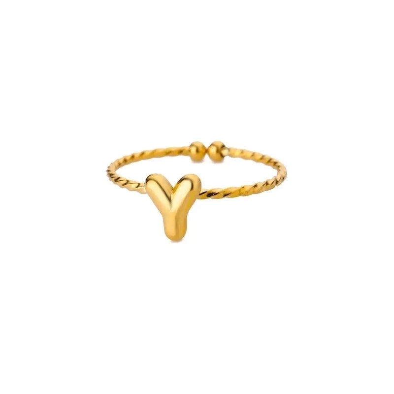 Elegant Minimalist Streetwear Letter 304 Stainless Steel Plating Open Rings