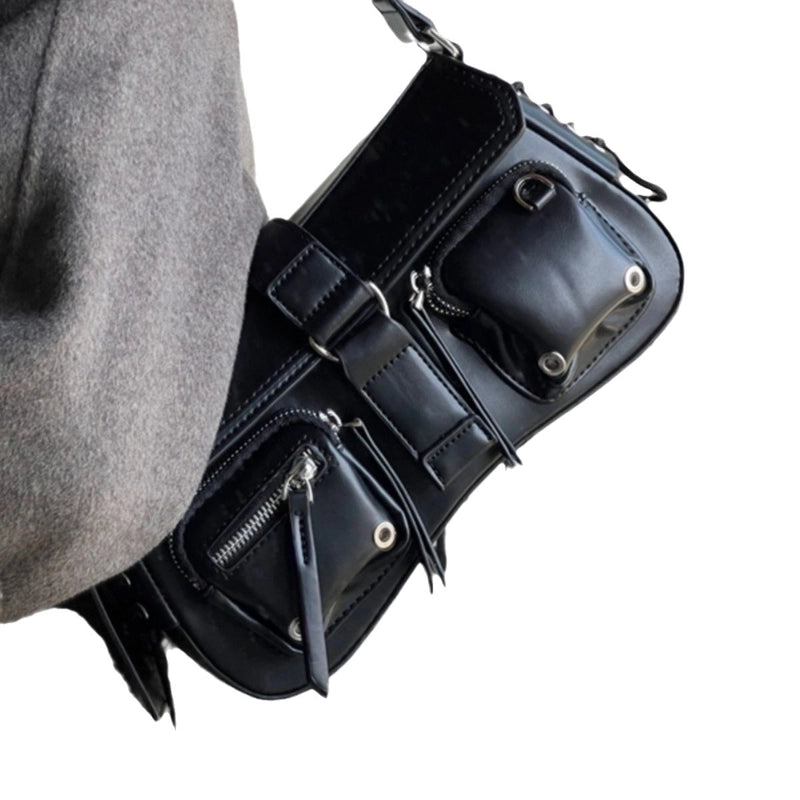 Women's Medium All Seasons Pu Leather Solid Color Streetwear Square Zipper Underarm Bag