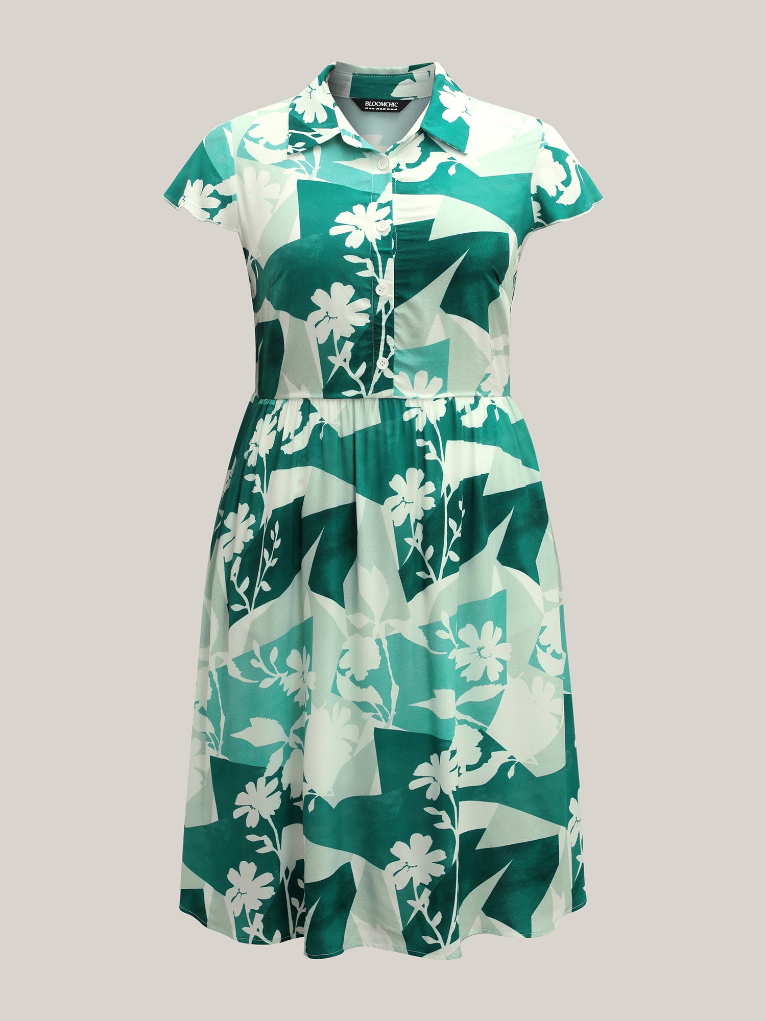 Serene Floral Print Pockets Midi Dress