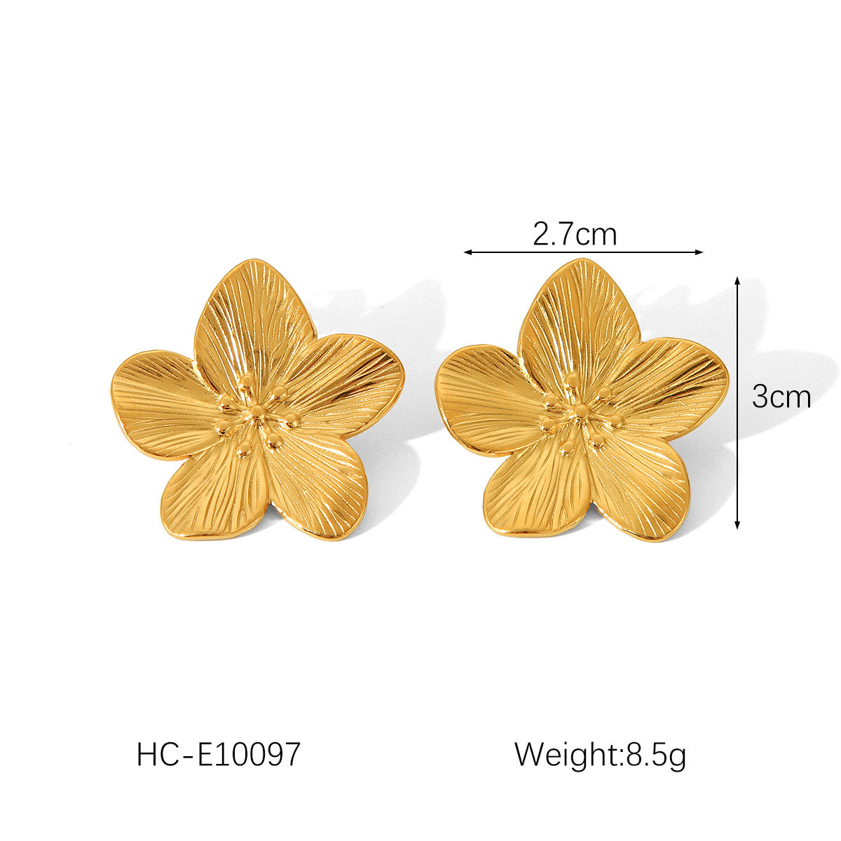 IG Style Flower Geometric Stainless Steel Electroplating Earrings
