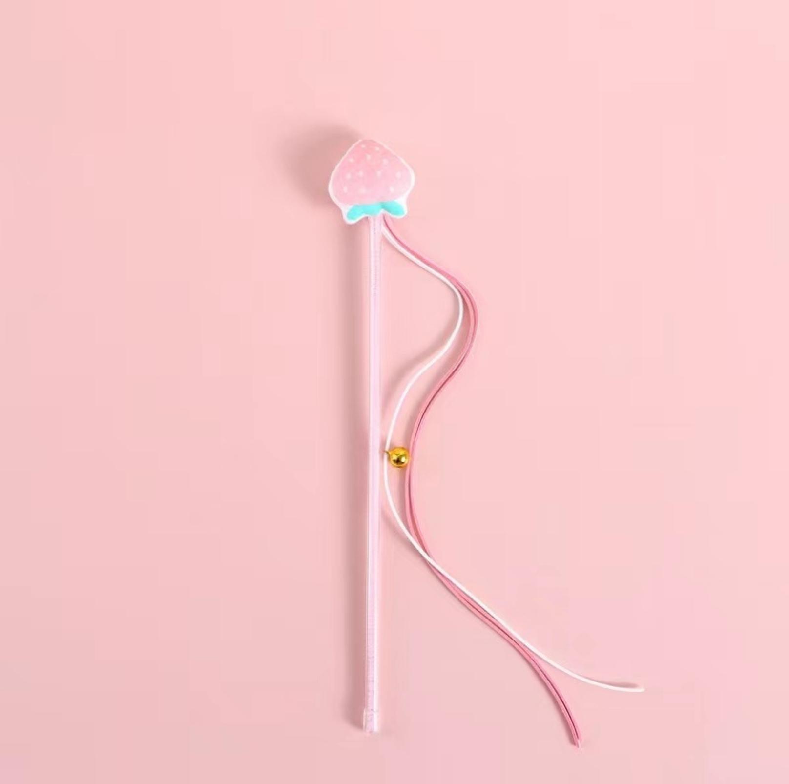 Cute Cartoon Fruit Fabric Cat Stick with Long Tassels |  Cat Toys