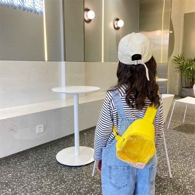 Kid's Cute Solid Color Pu Leather Anti-theft Waist Bags