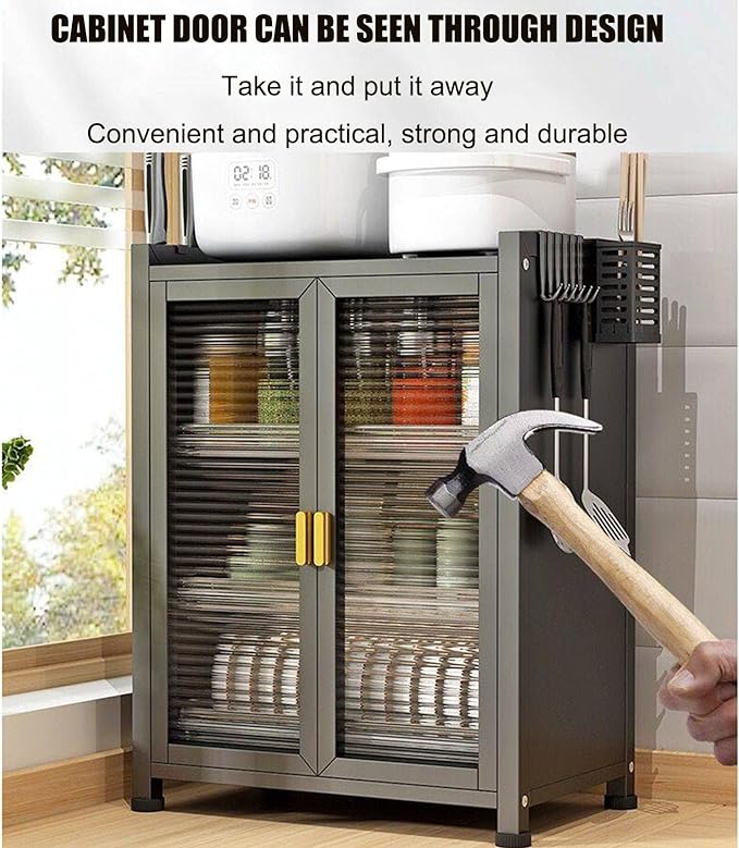 Kitchen Worktop Storage Cabinet. Closed Dish Cabinet with Door