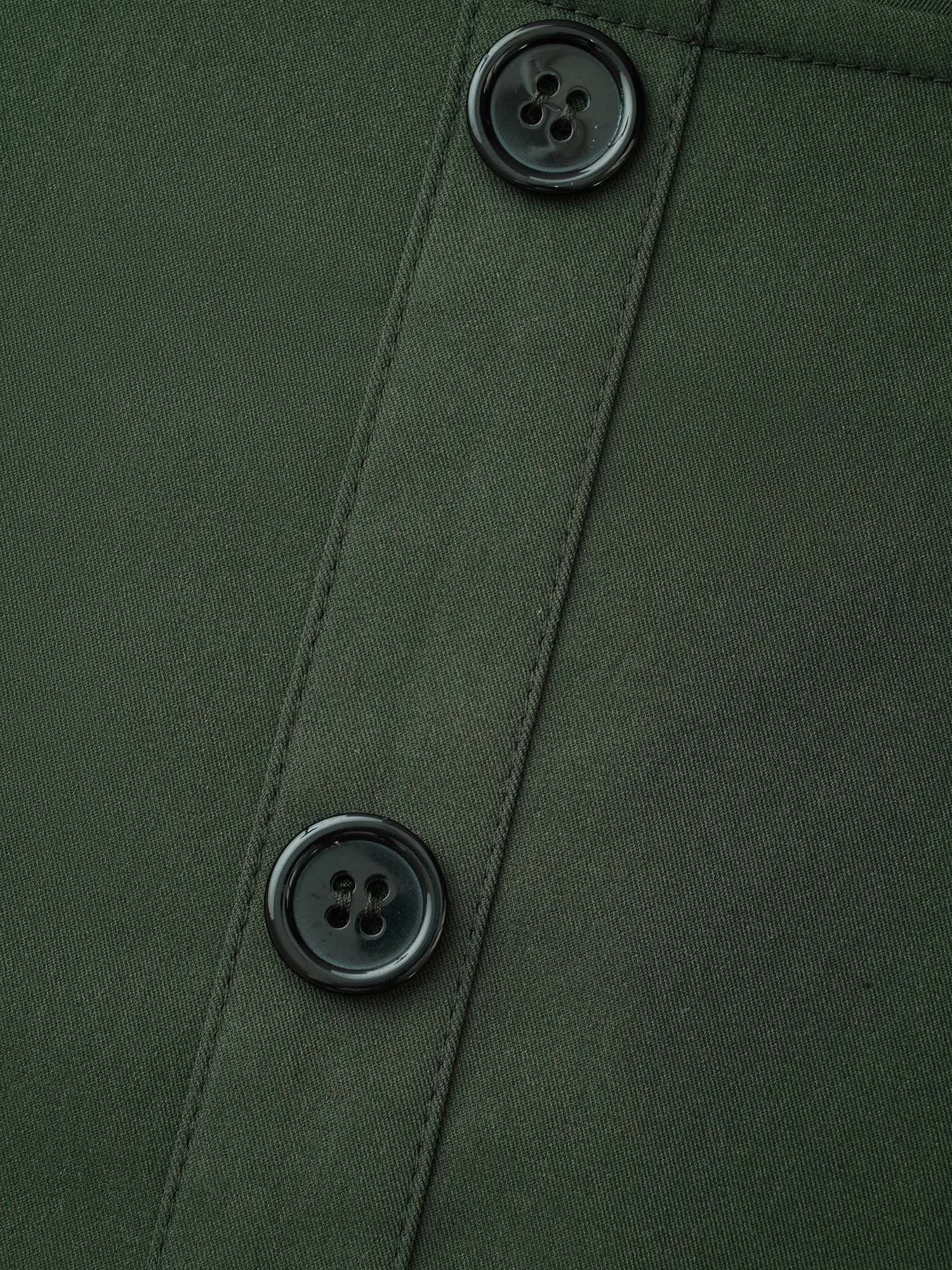 Square Neck Plain Button Detail Dress