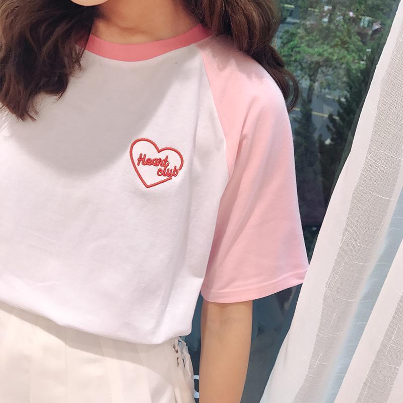 Embroidered Heart Club Tee