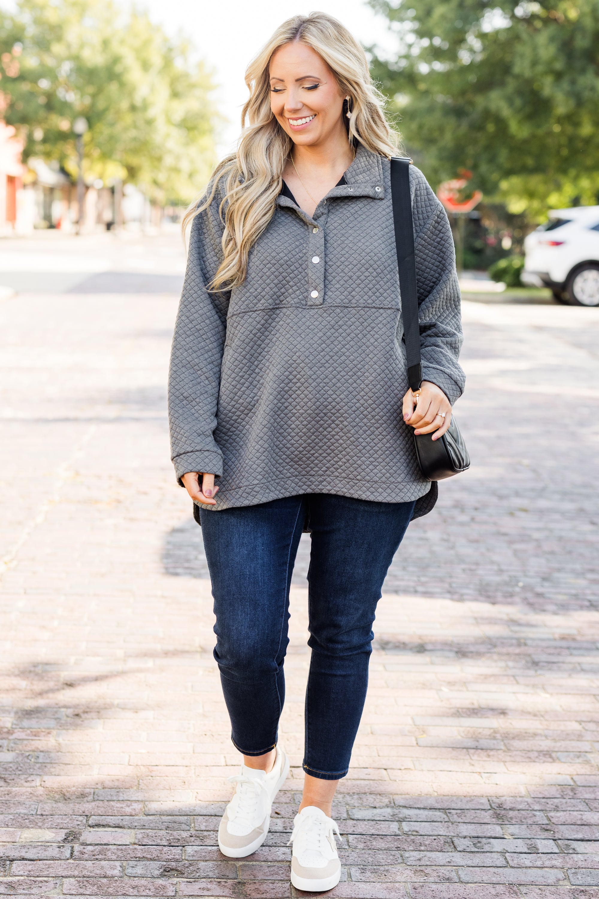 Snuggle Me Up Pullover. Charcoal Gray