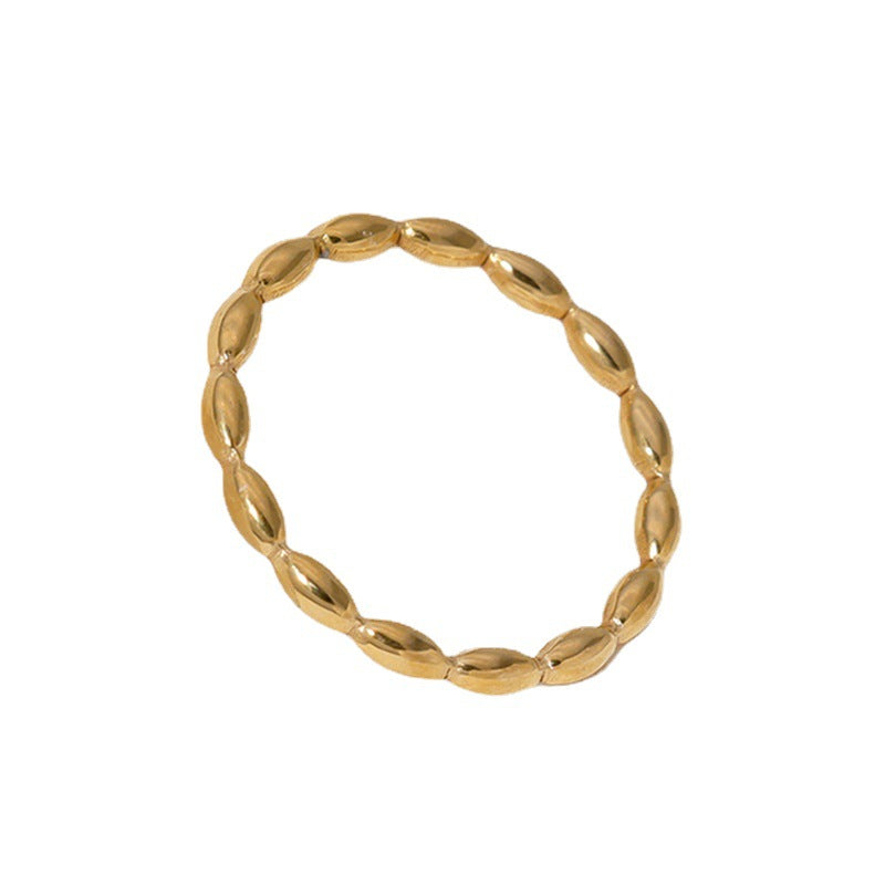 Cute Ellipse Geometric Stainless Steel Electroplating Rings