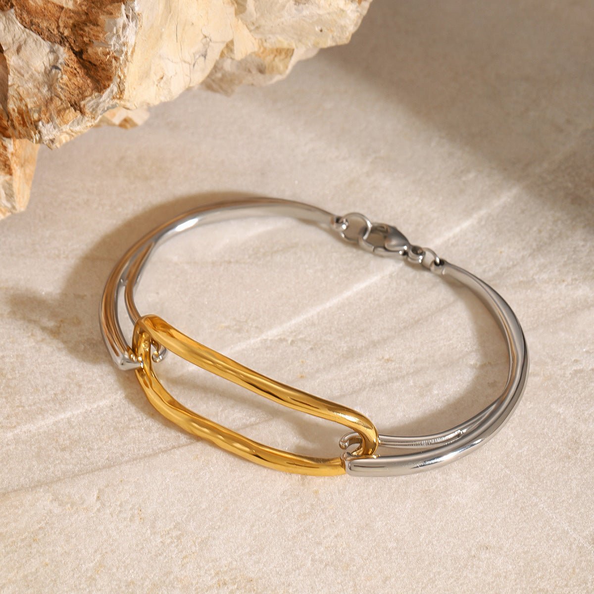 18K Stainless Steel Color Matching Geometric Bracelet Ins Simple Bracelet Titanium Steel Bracelet