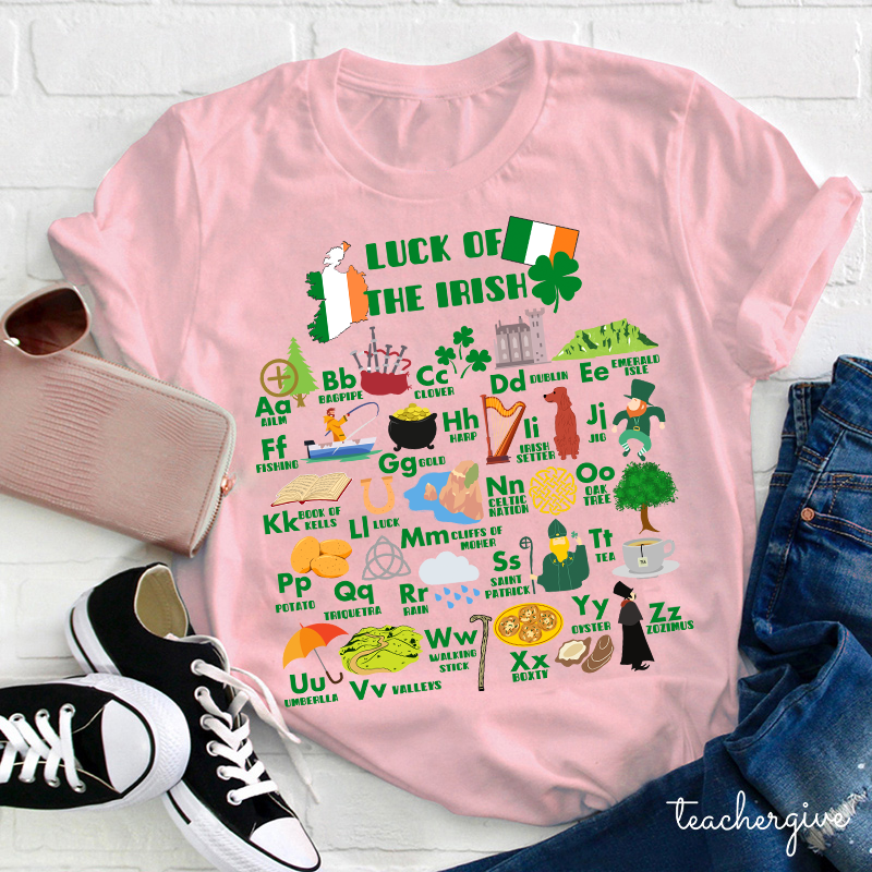 Luck Of The Irish Alphebat Teacher T-Shirt